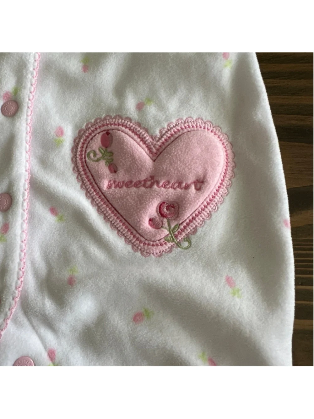 Vintage Carter's Footed Sleeper Baby Girl 3 Months Pink Floral Snap Front